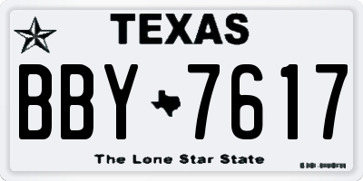 TX license plate BBY7617