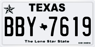 TX license plate BBY7619