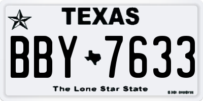 TX license plate BBY7633