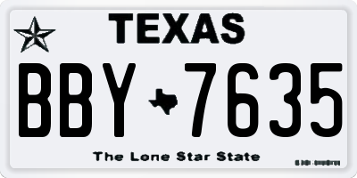 TX license plate BBY7635