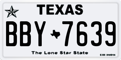 TX license plate BBY7639