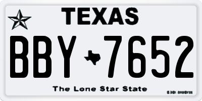 TX license plate BBY7652