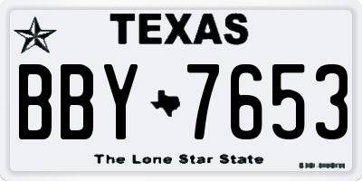 TX license plate BBY7653