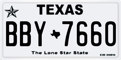 TX license plate BBY7660