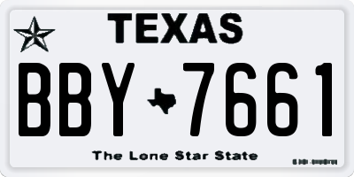 TX license plate BBY7661