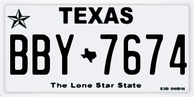 TX license plate BBY7674