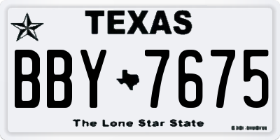 TX license plate BBY7675