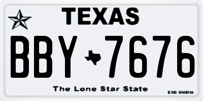 TX license plate BBY7676