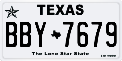 TX license plate BBY7679