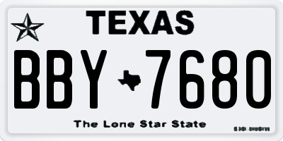TX license plate BBY7680