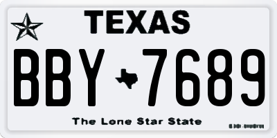 TX license plate BBY7689