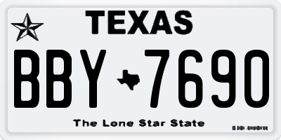 TX license plate BBY7690