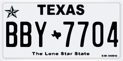 TX license plate BBY7704