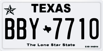 TX license plate BBY7710