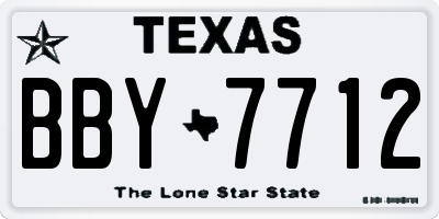 TX license plate BBY7712