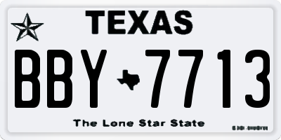 TX license plate BBY7713