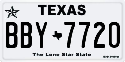 TX license plate BBY7720