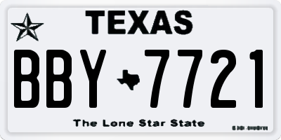 TX license plate BBY7721