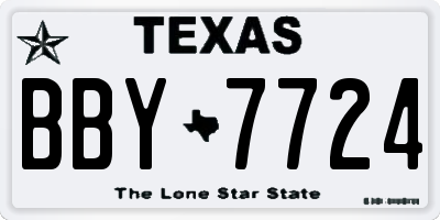 TX license plate BBY7724