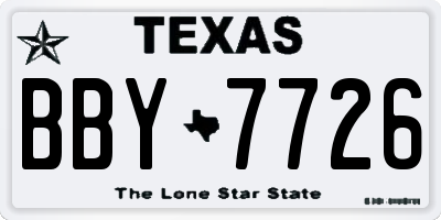 TX license plate BBY7726