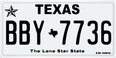 TX license plate BBY7736