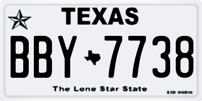 TX license plate BBY7738