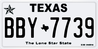 TX license plate BBY7739