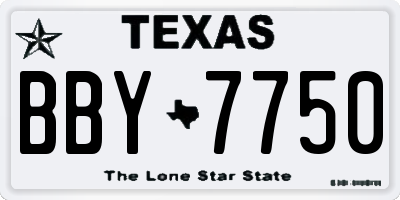 TX license plate BBY7750