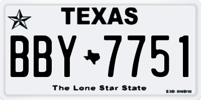 TX license plate BBY7751