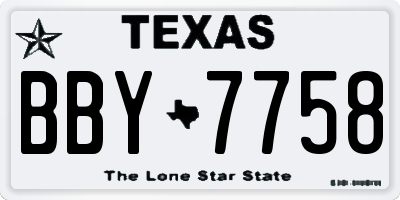 TX license plate BBY7758