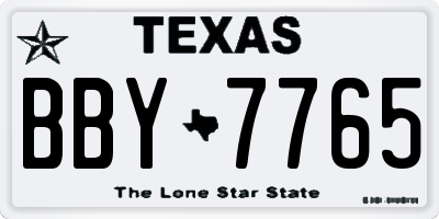 TX license plate BBY7765