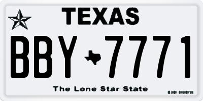 TX license plate BBY7771