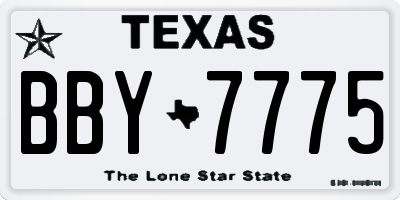 TX license plate BBY7775