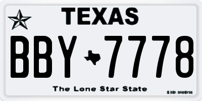 TX license plate BBY7778