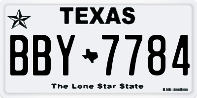 TX license plate BBY7784