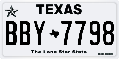 TX license plate BBY7798
