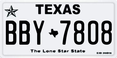 TX license plate BBY7808