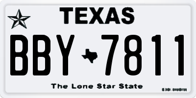 TX license plate BBY7811