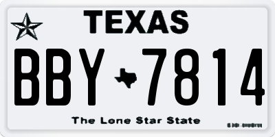 TX license plate BBY7814