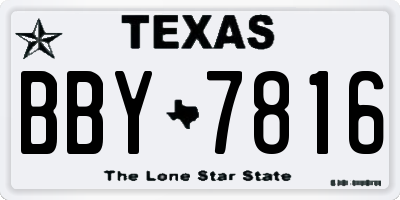 TX license plate BBY7816