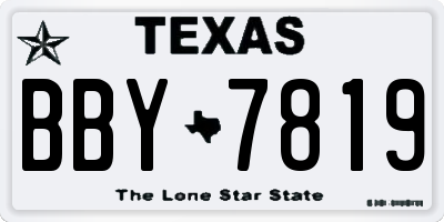 TX license plate BBY7819