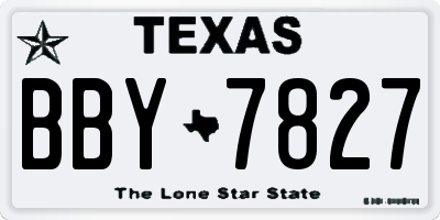 TX license plate BBY7827