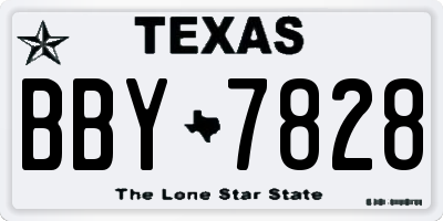 TX license plate BBY7828