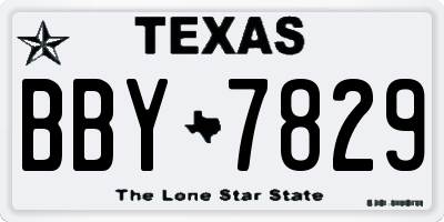 TX license plate BBY7829