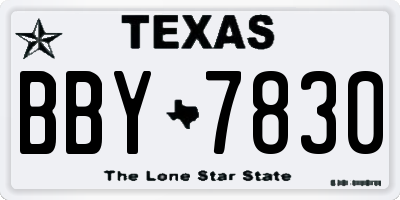 TX license plate BBY7830