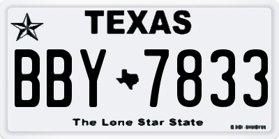 TX license plate BBY7833