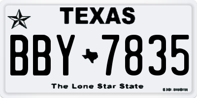 TX license plate BBY7835