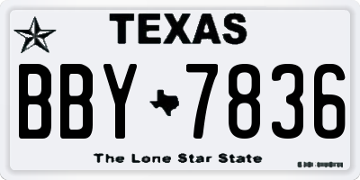TX license plate BBY7836