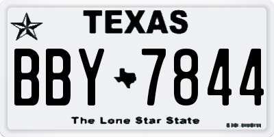 TX license plate BBY7844
