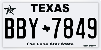 TX license plate BBY7849